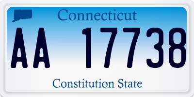 CT license plate AA17738