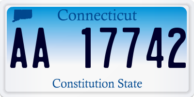 CT license plate AA17742