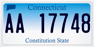 CT license plate AA17748