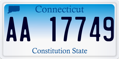 CT license plate AA17749