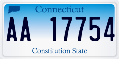 CT license plate AA17754