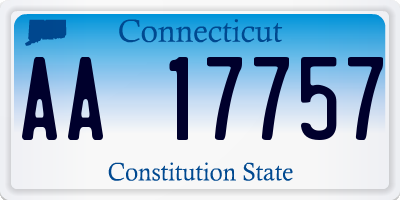 CT license plate AA17757