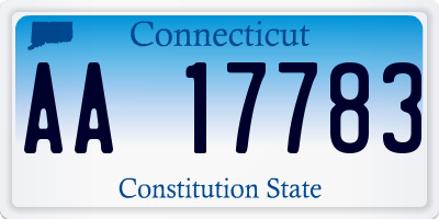 CT license plate AA17783