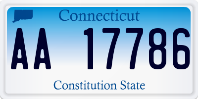 CT license plate AA17786