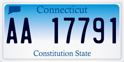 CT license plate AA17791
