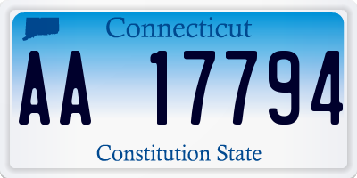 CT license plate AA17794