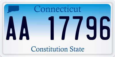 CT license plate AA17796