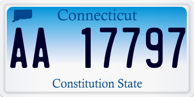 CT license plate AA17797