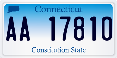 CT license plate AA17810