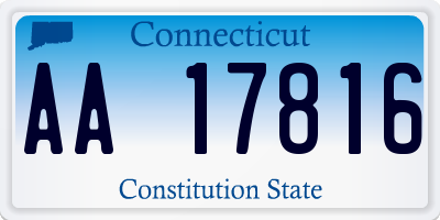 CT license plate AA17816