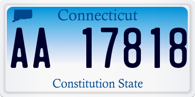 CT license plate AA17818