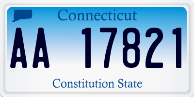 CT license plate AA17821