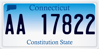 CT license plate AA17822