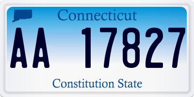 CT license plate AA17827
