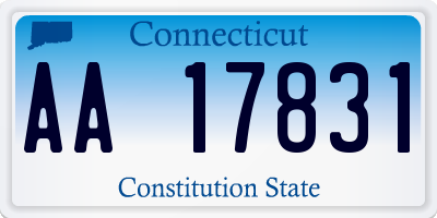 CT license plate AA17831