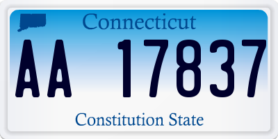 CT license plate AA17837