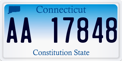 CT license plate AA17848