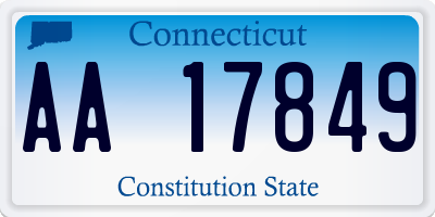 CT license plate AA17849
