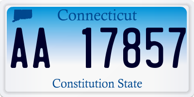 CT license plate AA17857