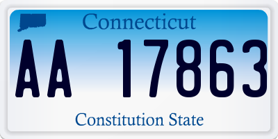 CT license plate AA17863
