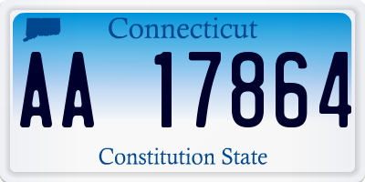 CT license plate AA17864