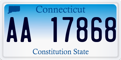 CT license plate AA17868