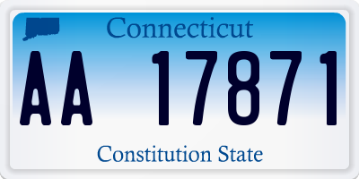 CT license plate AA17871