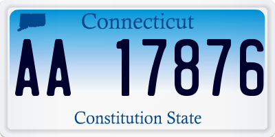 CT license plate AA17876