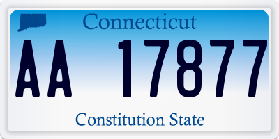 CT license plate AA17877