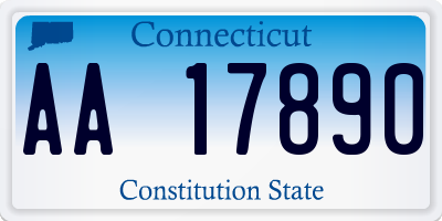 CT license plate AA17890