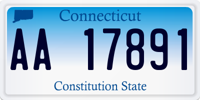 CT license plate AA17891