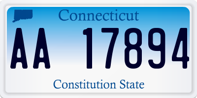 CT license plate AA17894