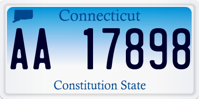 CT license plate AA17898