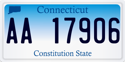 CT license plate AA17906