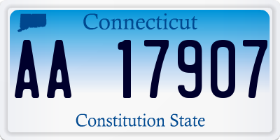 CT license plate AA17907