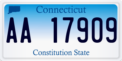 CT license plate AA17909