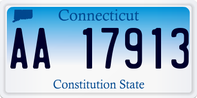 CT license plate AA17913