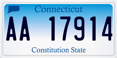 CT license plate AA17914