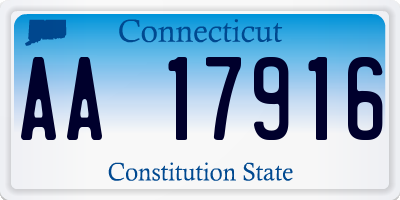 CT license plate AA17916