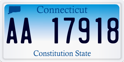 CT license plate AA17918