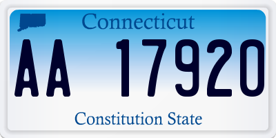 CT license plate AA17920