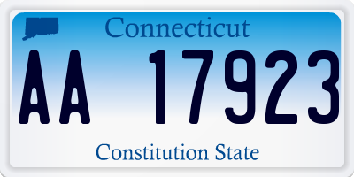 CT license plate AA17923