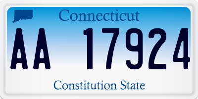 CT license plate AA17924