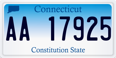 CT license plate AA17925