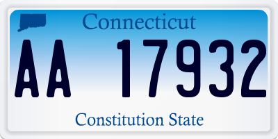 CT license plate AA17932