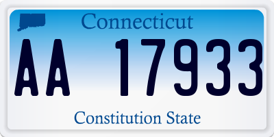 CT license plate AA17933