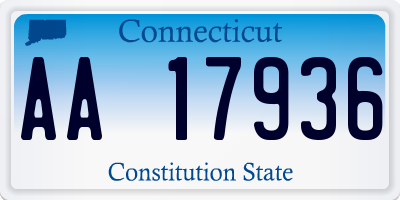 CT license plate AA17936