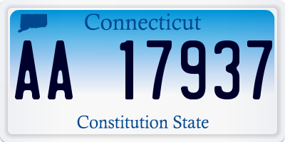 CT license plate AA17937