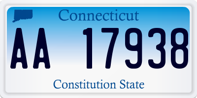 CT license plate AA17938