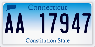 CT license plate AA17947